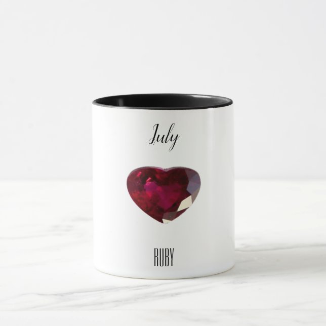 Roter Kaffee Tasse Ruby Gemstone Juli Birthstone (Zentrum)