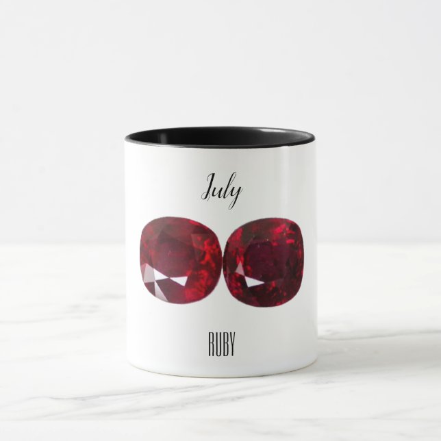 Roter Kaffee Tasse Ruby Gemstone Juli Birthstone (Zentrum)