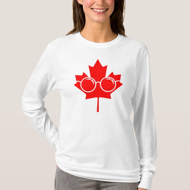 Roter Kanada-Ahorn plus Gläser T-Shirt (Vorderseite)