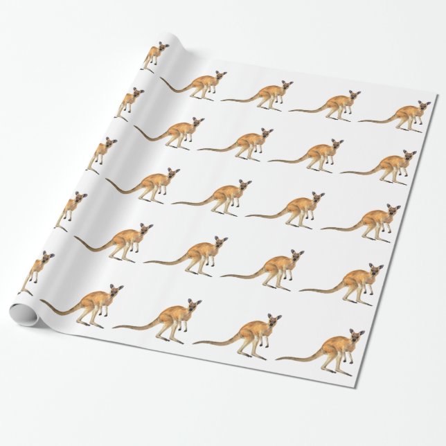 Roter Känguru in der Seitenansicht Geschenkpapier (Ungerollt)