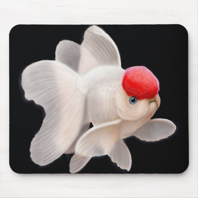 Roter Kappe Oranda Goldfisch Mousepad (Vorne)