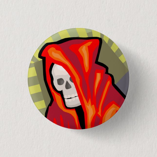 Roter Kapuzen-Sensegeist Button (Vorderseite)