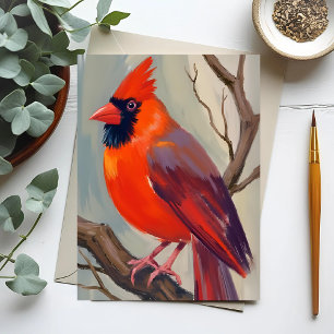 Roter Kardinal Aquarellmalerei Postkarte