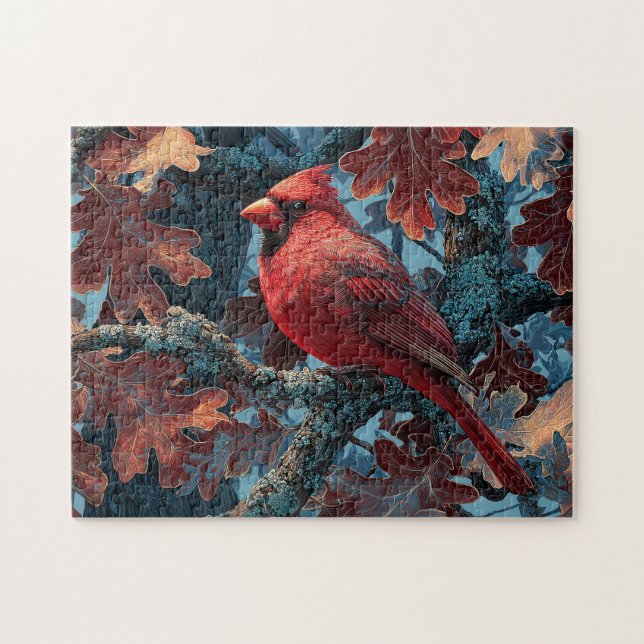 Roter Kardinal auf Zweig Puzzle (Horizontal)