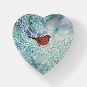 Roter Kardinal Bird Art Glass Herzstück Paperweigh Briefbeschwerer