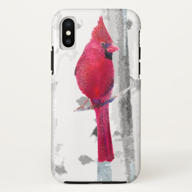Roter Kardinal Bird in schönem, schneebedecktem Bi Case-Mate iPhone Hülle (Rückseite)