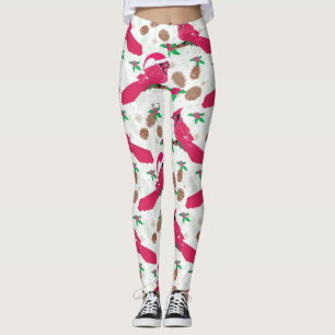 Roter Kardinal Bird santa Leggings