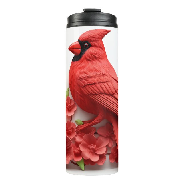 Roter Kardinal Bird Thermal Tumbler Thermosbecher (Vorderseite)
