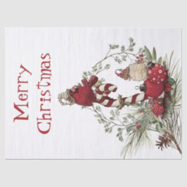 Roter Kardinal Chickadee Bird Winter Weihnachten Seidenpapier