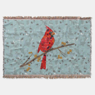 Roter Kardinal, der Weihnachtsvogel Decke
