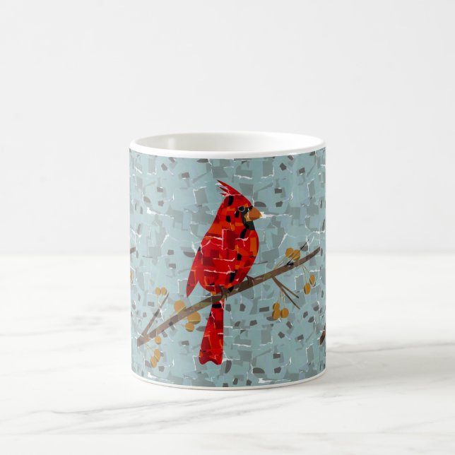 Roter Kardinal, der Weihnachtsvogel Kaffeetasse (Mittel)