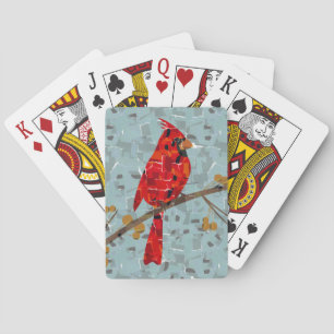 Roter Kardinal, der Weihnachtsvogel Spielkarten