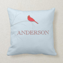 Roter Kardinal Editable Decorative Kissen