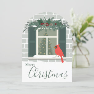 Roter Kardinal Frohe Weihnachten Einladung