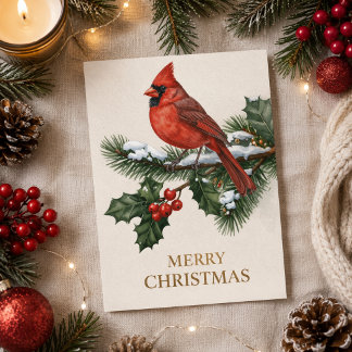 Roter Kardinal Frohe Weihnachten Grußkarte