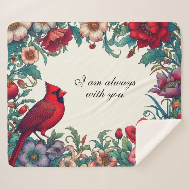 Roter Kardinal gibt Beileid Keepake Memorial Sherpadecke (Vorderseite (Horizontal))