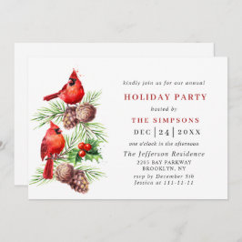 Roter Kardinal Holly Berry Holiday CHRISTMAS PARTY Einladung