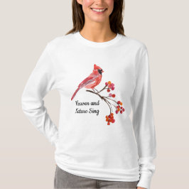 Roter Kardinal im Himmel und in der Natur Urlaub T-Shirt