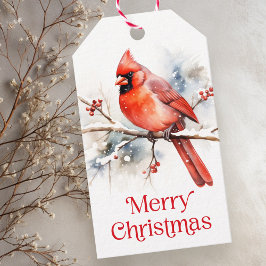 Roter Kardinal in der Winterzweigfarbe von Geschenkanhänger