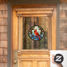 Roter Kardinal in einem Imitat aus festem Glas