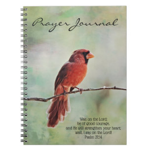 Roter Kardinal Prayer Journal Psalm 27:4 Notizblock