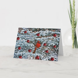 Roter Kardinal Schneeschmuck Pine Tree Card Karte