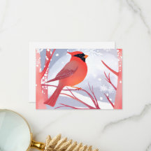 Roter Kardinal | Schöne Aquarellmalerei