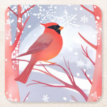 Roter Kardinal | Schöne Aquarellmalerei