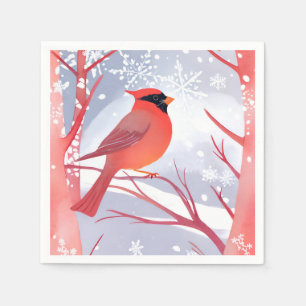 Roter Kardinal Schöne Aquarellmalerei Serviette