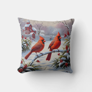 Roter Kardinal Songbirds Kissen