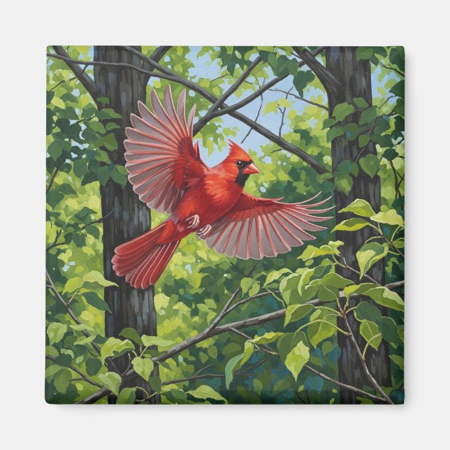 Roter Kardinal Staatvogel von West Virginia Magnet (Vorne)