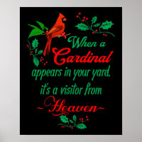Roter Kardinal Vogel - Weihnachtsziffern Poster