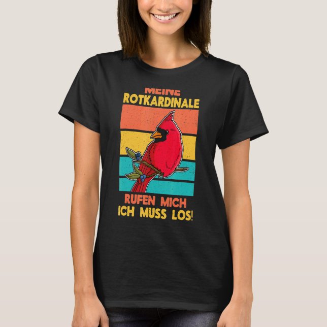 Roter Kardinal Vogelbiologe Songbird Garden Ornit T-Shirt (Vorderseite)
