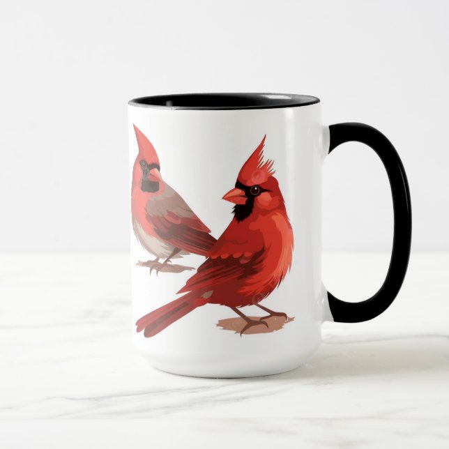 roter Kardinal Wanduhr Tasse (Rechts)