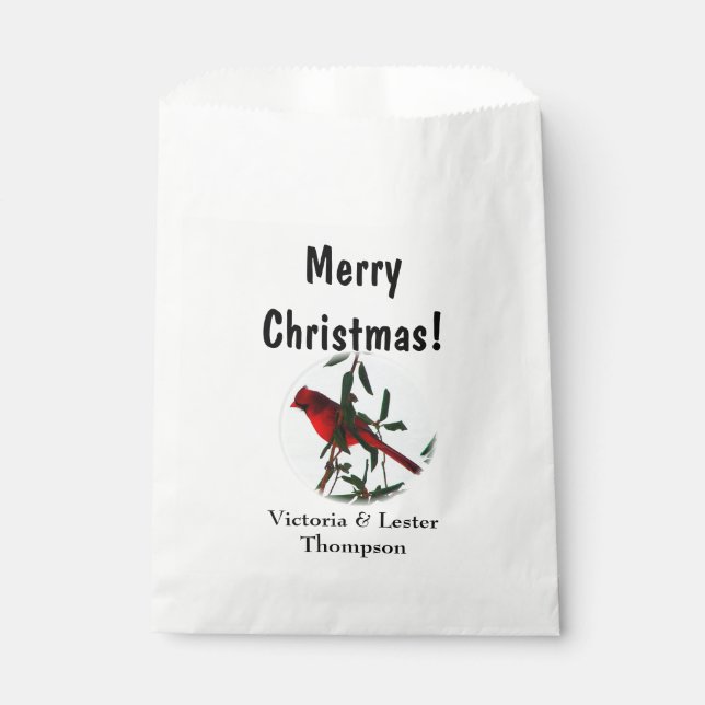 Roter Kardinal Weihnachten Geschenktütchen (Vorderseite)
