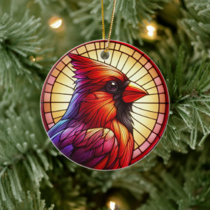 Roter Kardinal Weihnachten Keramik Ornament