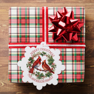 Roter Kardinal Weihnachten Ornament Karte