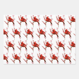 Roter Kardinal Weihnachten, Winterurlaub Geschenkpapier Set