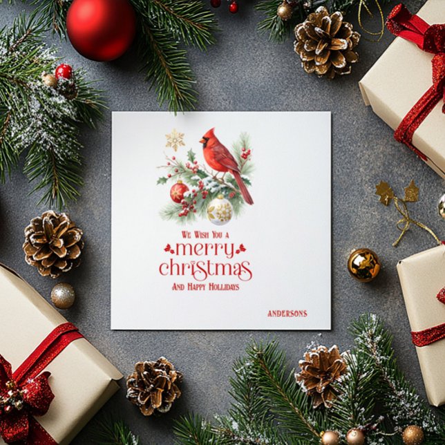 Roter Kardinal Weihnachts-Stechpalmen-Strauß Serviette (Von Creator hochgeladen)