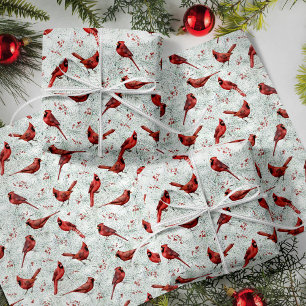 Roter Kardinal Weihnachtsfeiertag Geschenkpapier Set
