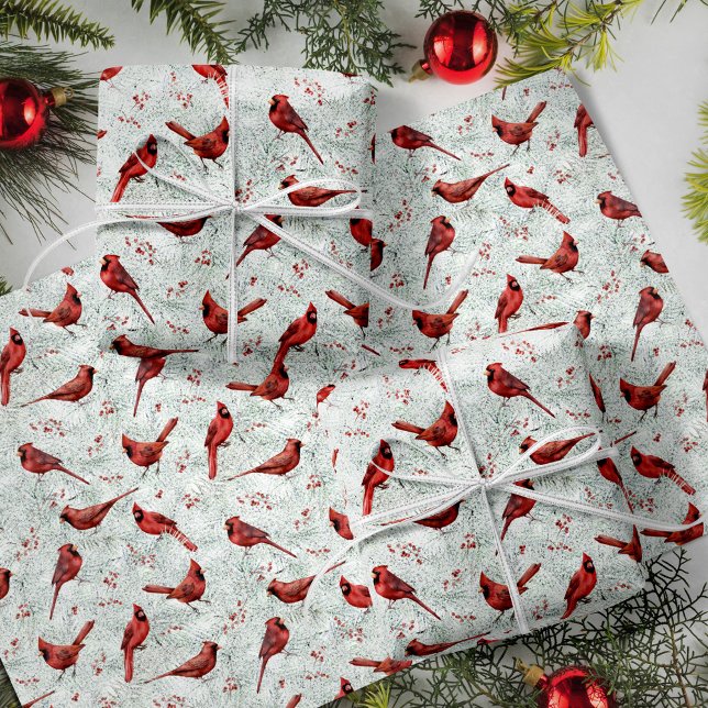 Roter Kardinal Weihnachtsfeiertag Geschenkpapier Set (Von Creator hochgeladen)