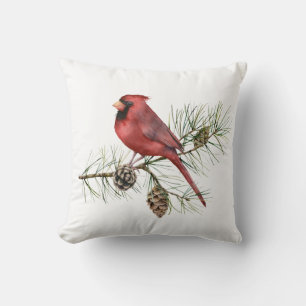 Roter Kardinal Weihnachtsstern Stechpalme Tannenza Kissen