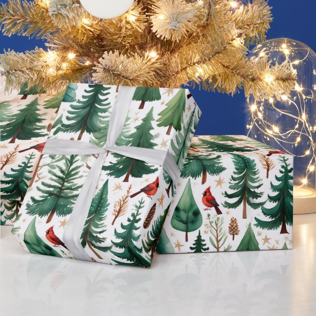 Roter Kardinal Weihnachtsvogel Feiertag Geschenkpapier (Feiertage)