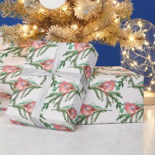Roter Kardinal Weihnachtsvögel Geschenkpapier