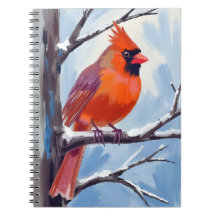 Roter Kardinal Winter Aquarell