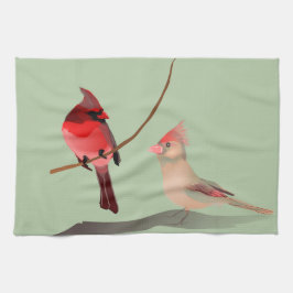 Roter Kardinal Wintervogel Handtuch