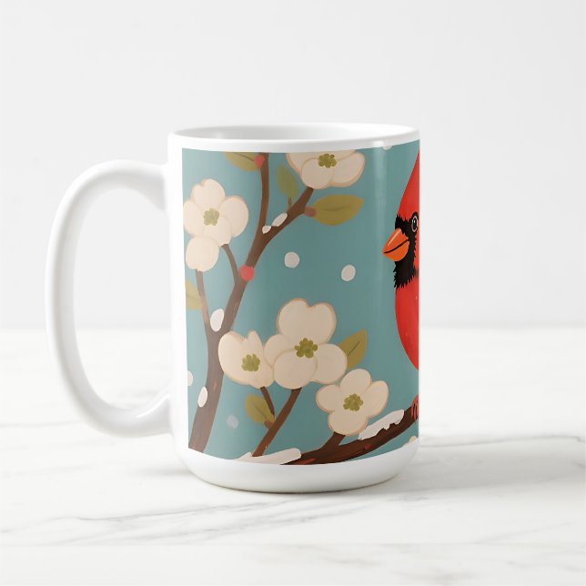 Roter Kardinal Winterzweig Kaffeetasse (Links)