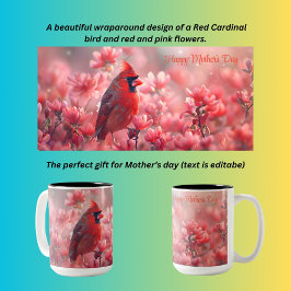 Roter Kardinal Zweifarbige Tasse