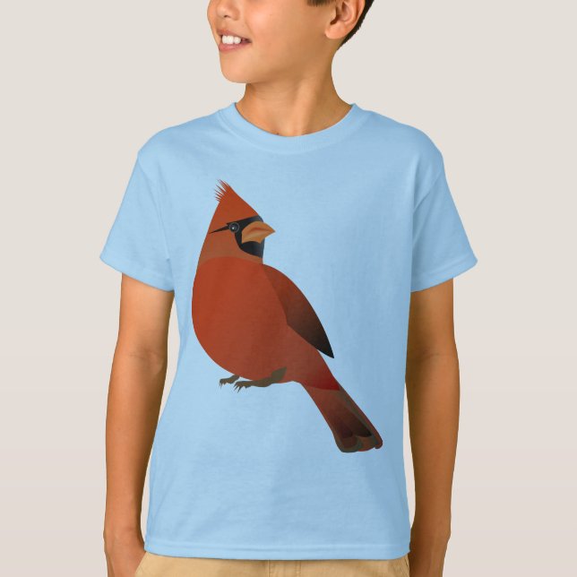 Roter Kardinals-Mannesvogel T-Shirt (Vorderseite)