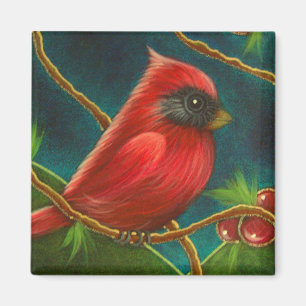 ROTER KARDINALS-VOGEL-MAGNET MAGNET
